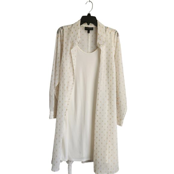 Lane Bryant Women's Off-White Belted Shirt Dress 14 - Picture 2 of 7